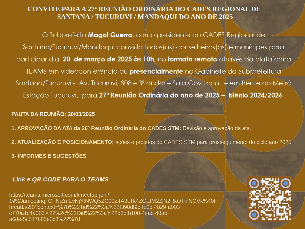 27ª REUNIÃO ORDINÁRIA DO CADES REGIONAL - STM