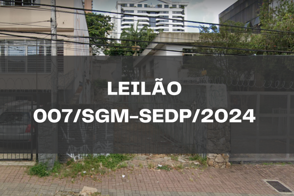 Imagem do imóvel municipal situado na Avenida Ascendino Reis, s/n - LEILÃO nº 007/SGM-SEDP/2024