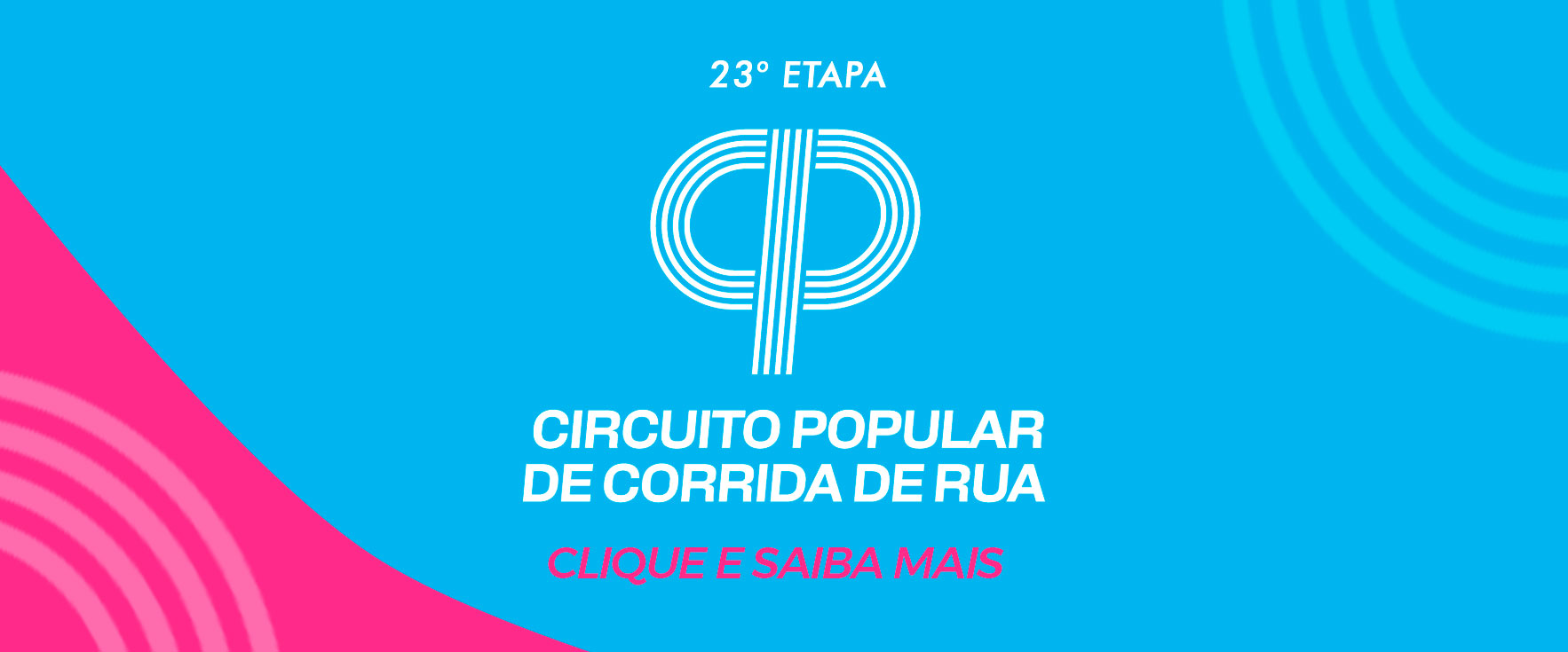 Na imagem, arte sobre a 23° etapa do Circuito Popular de Corrida de Rua