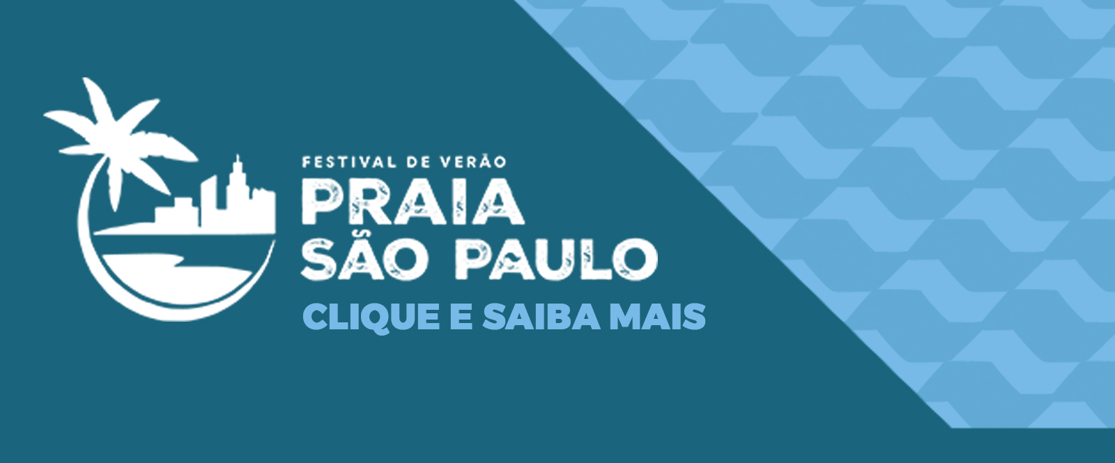 Na imagem, arte de divulgação do programa Festival de Verão Praia São Paulo.