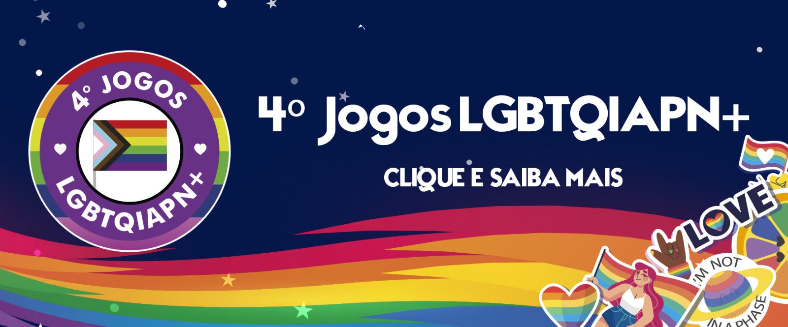 Na imagem, arte dos Jogos LGBTQIAPN+.