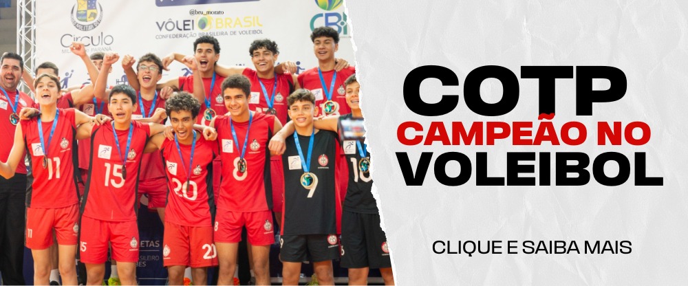 Na imagem, arte da equipe de voleibol masculino sub-16 campeã do CBI.