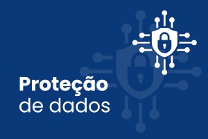 Proteção de Dados em fundo azul