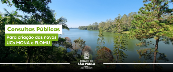 Imagem de fundo de um rio verde, com várias árvores e vegetação ao seu redor. Ao lado direito, há os seguintes dizeres: 