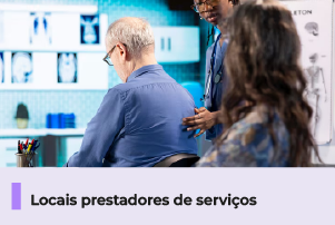 A imagem mostra um profissional da saúde em um ambiente hospitalar atendendo paciente, abaixo uma faixa com o texto 