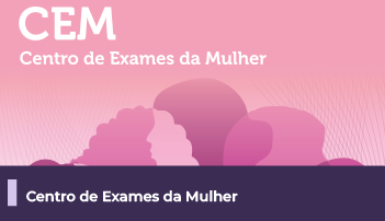 A imagem mostra uma arte com fundo rosa e silhuetas de mulheres, com o texto 